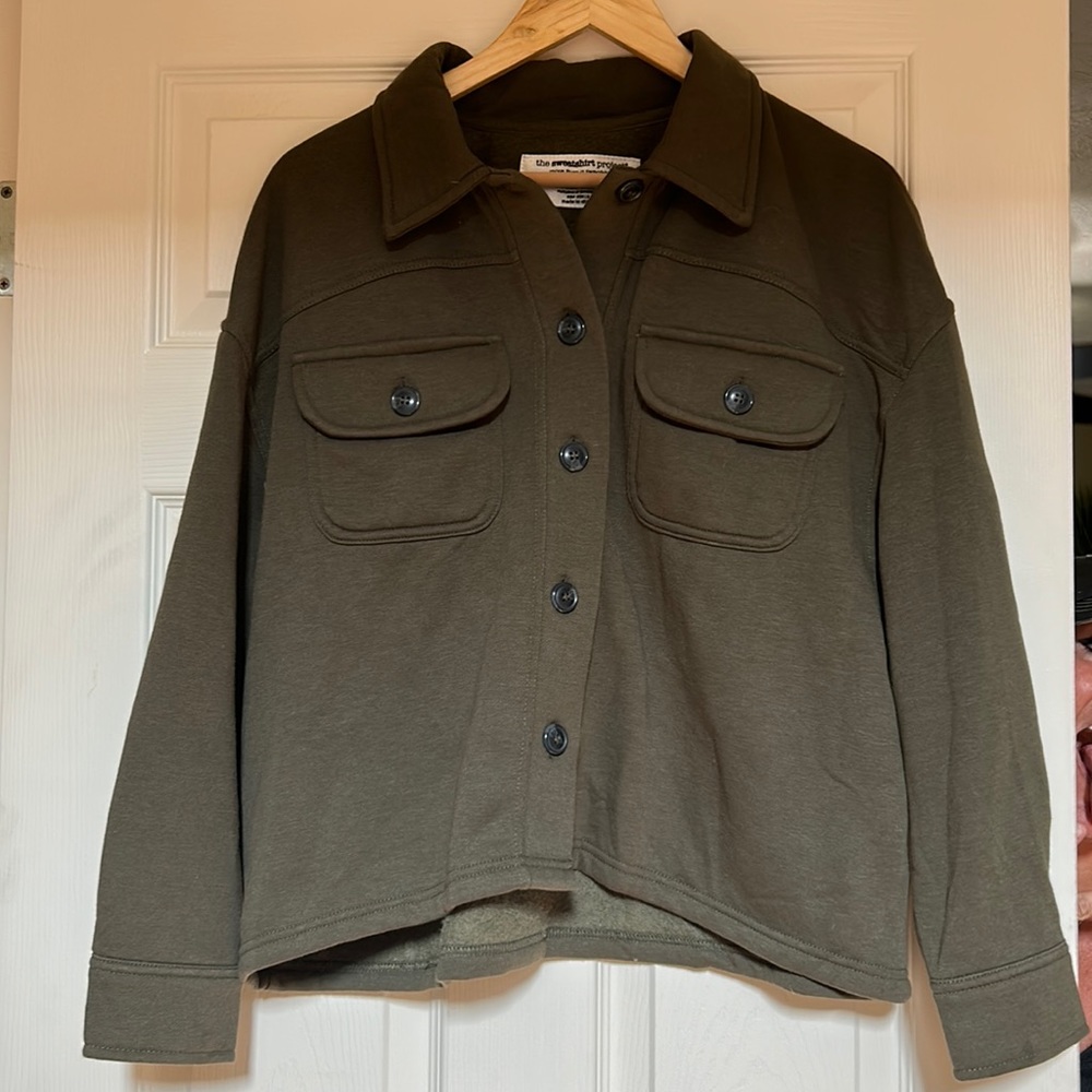 The Sweatshirt Project Button Up Cropped Jacket Women’s Size Medium